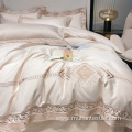 Korean style embroidery quilt cover bedding linen